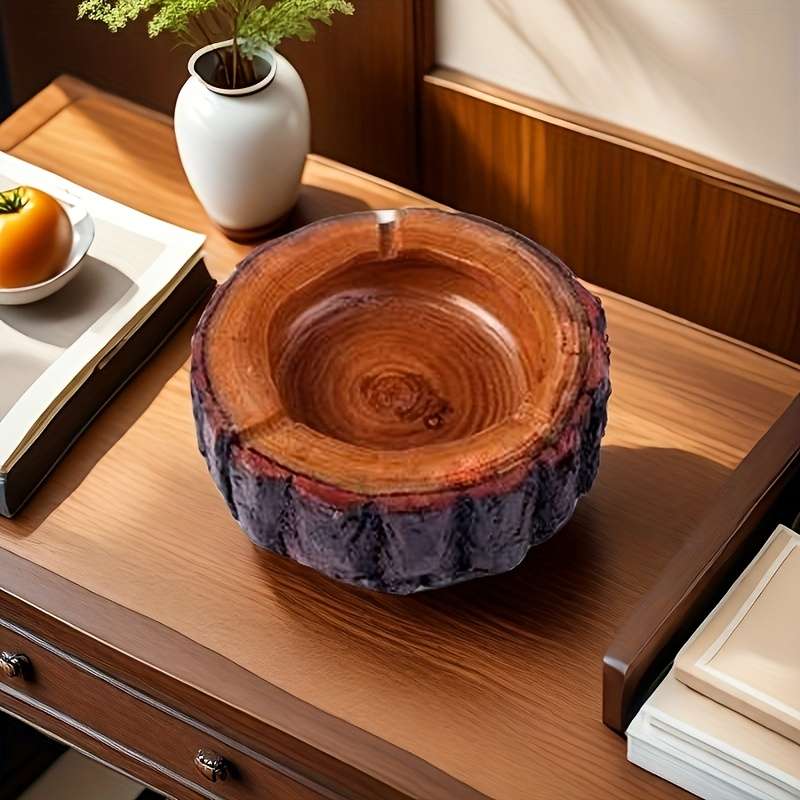 1pc A Solid Wood Ashtray.