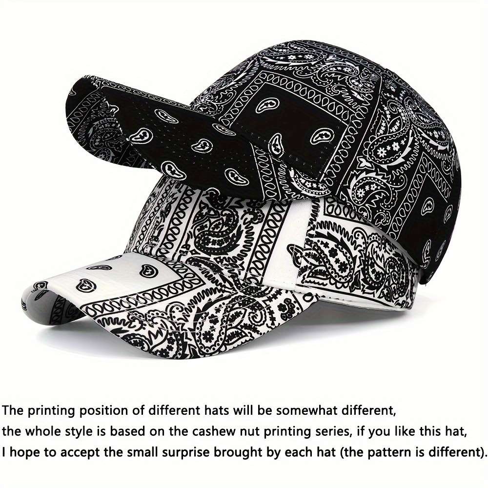 Assorted Paisley Print Baseball Caps