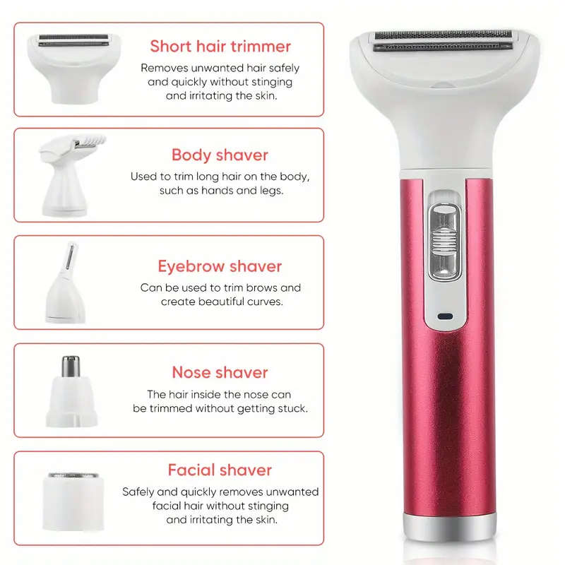 Alanes Painless 5 in 1 USB Rechargeable Electric Shaver Hair Remover