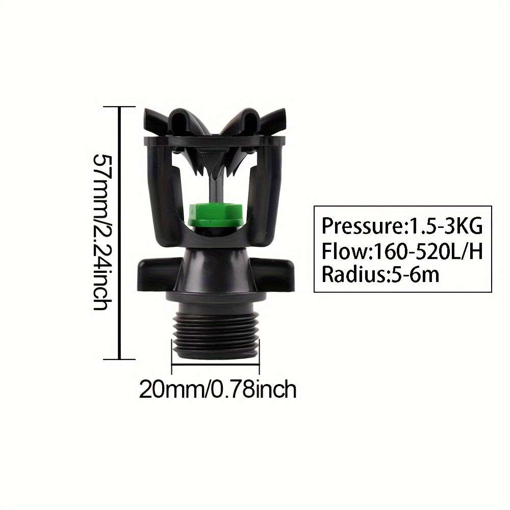 3Pcs Abs Garden Sprinkler Nozzle Rotating Spray