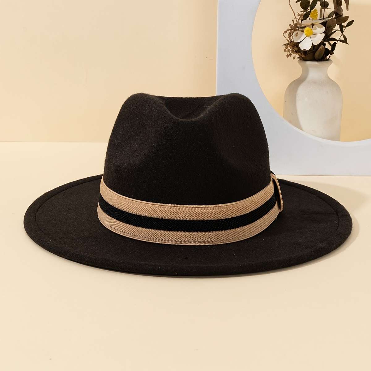 Chic Women'S Fedora Hat with Striped Band Perfect