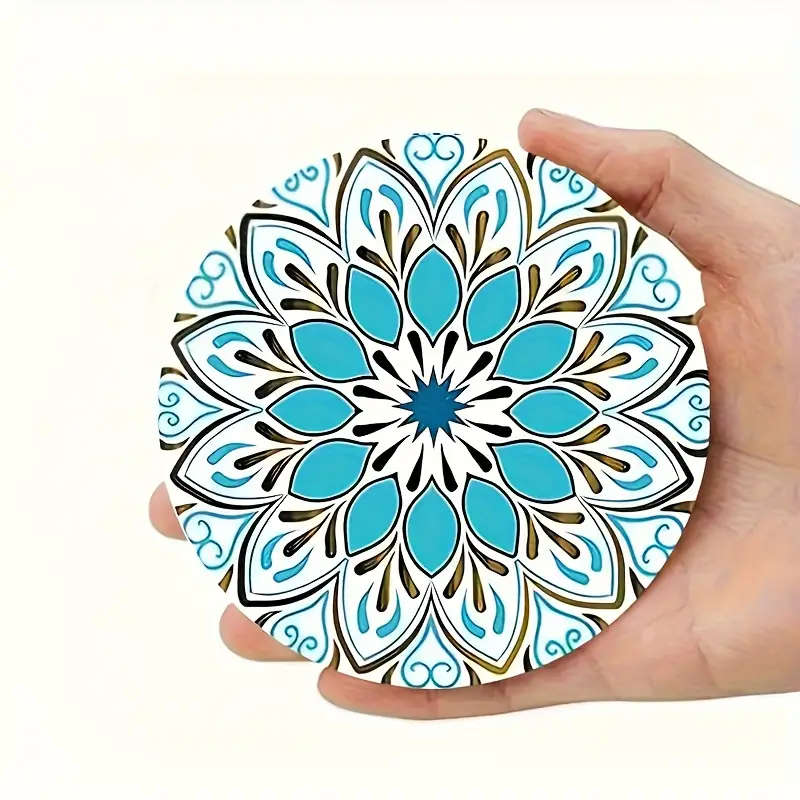 6pcs Floral and Geometric Patterns 10.01x10.01cm, Suitable for Coffee Enthusiasts