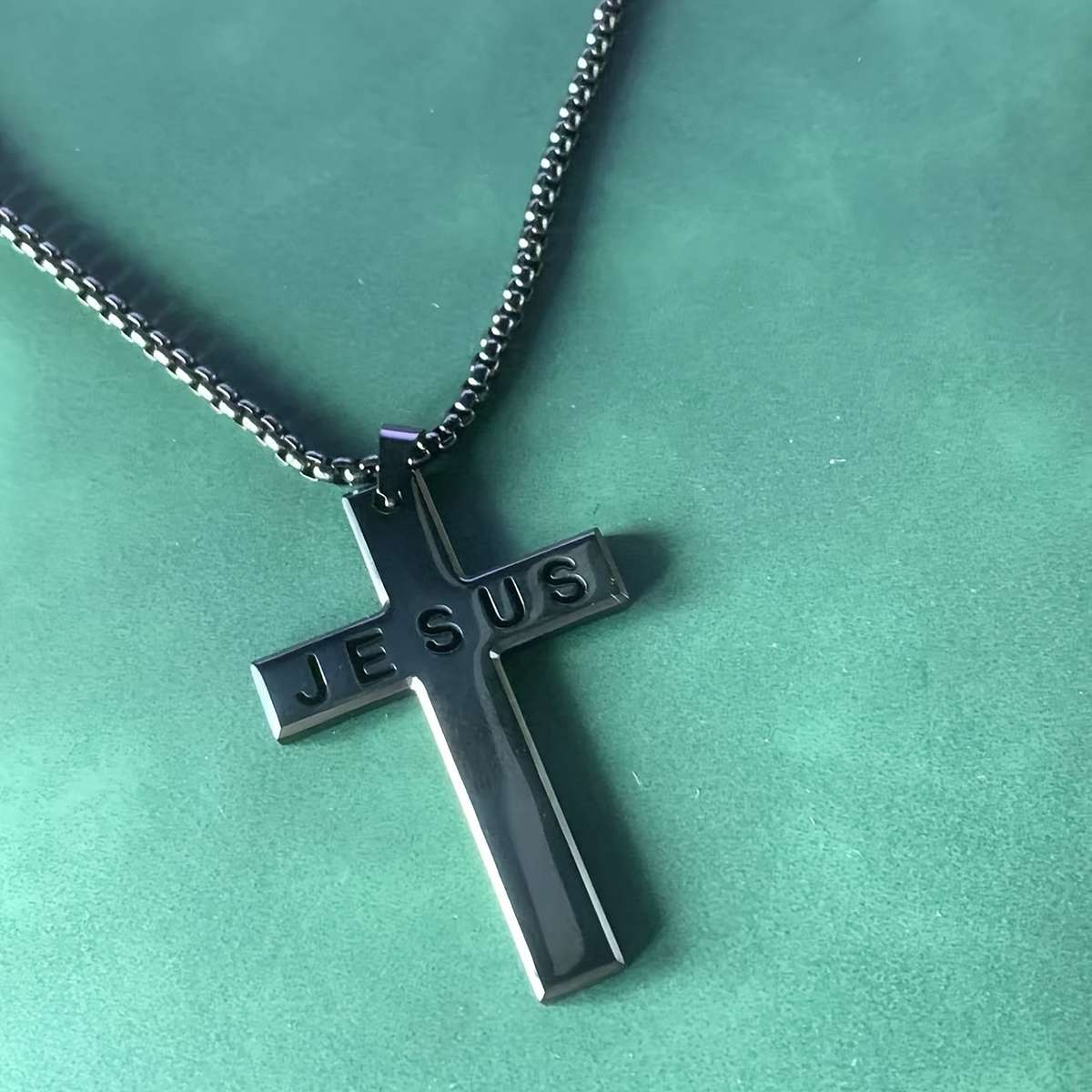 1 Piece Black Jesus Theme Pendant