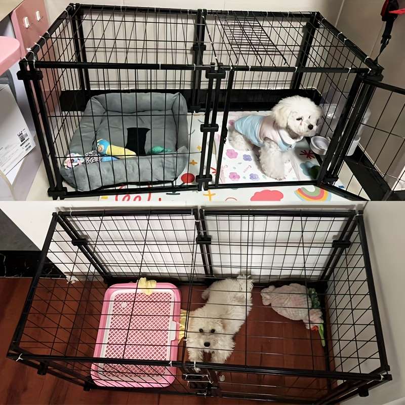 1pc 2-grid white injection molded wheelless Pet Cage
