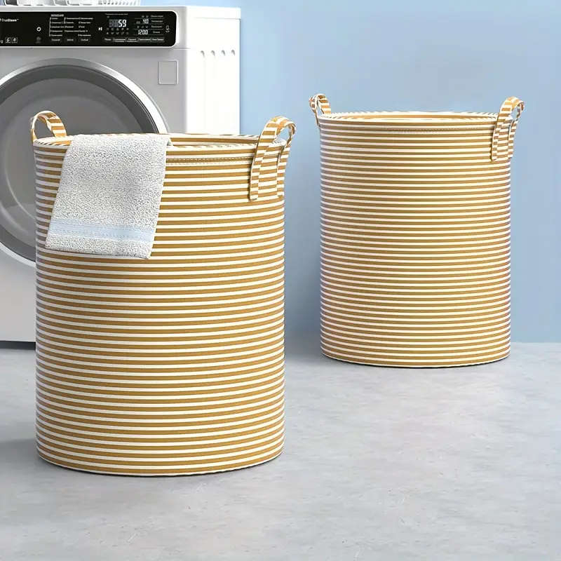 Simple Striped Laundry Basket