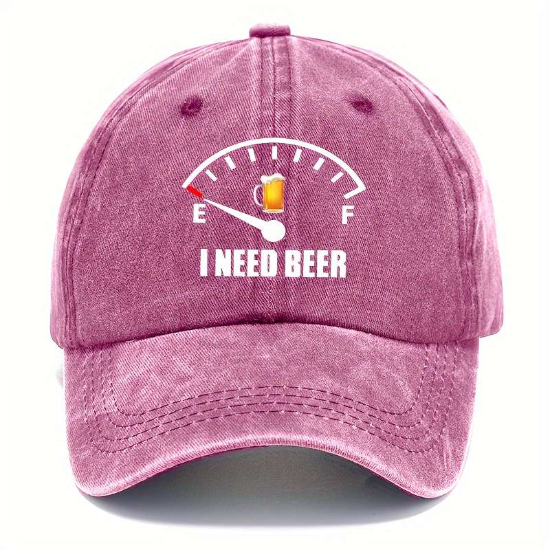 Beer Theme Washed Cotton Baseball Cap Adjustable Hat