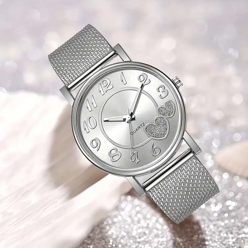 Heart-shaped Quartz Watch And Jewellery Set Of 6pcs