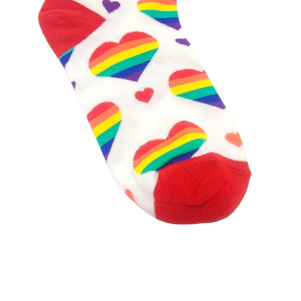 1 Pair White Love Style One Size Socks