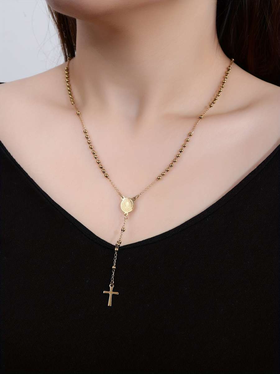 1 Piece Golden Add Silvery Jesus Theme Pendant