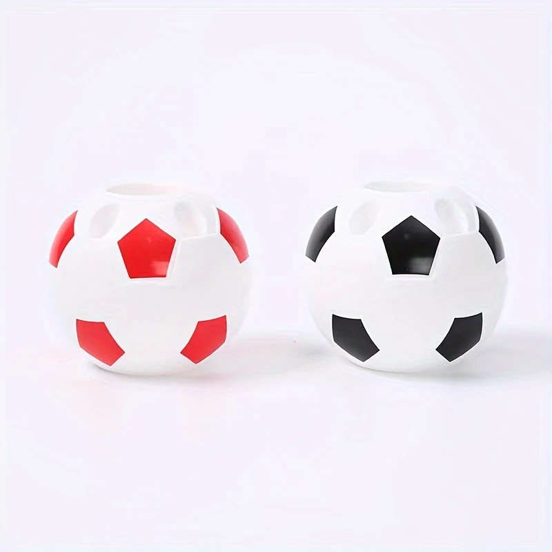 1pc Soccer Ball Desk Organizer Lightweight Plastic Pen Holder Multi-Functional Office Accessory
