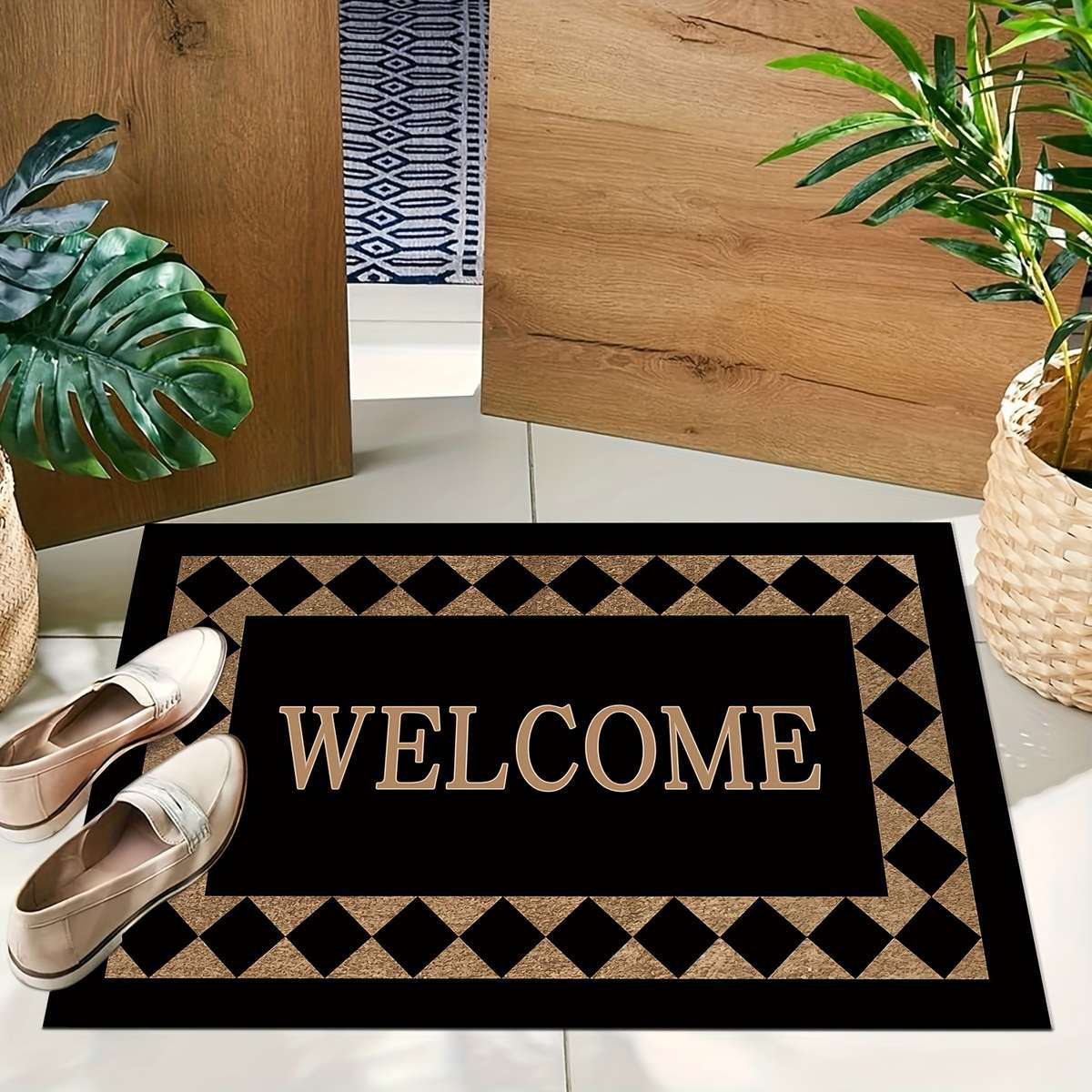 40x60cm 15.7x23.6inch Light Luxury Plaid Floor Mat