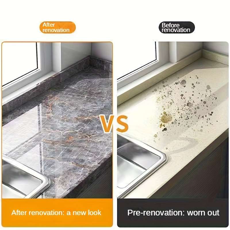 1PC Wall StickersThickened self adhesive kitchen countertop waterproof stickers Snow White 200x40cm