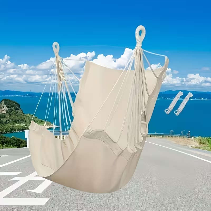 Canvas Hammock Chair - Multifunctional Indoor/Outdoor Swing - Black
