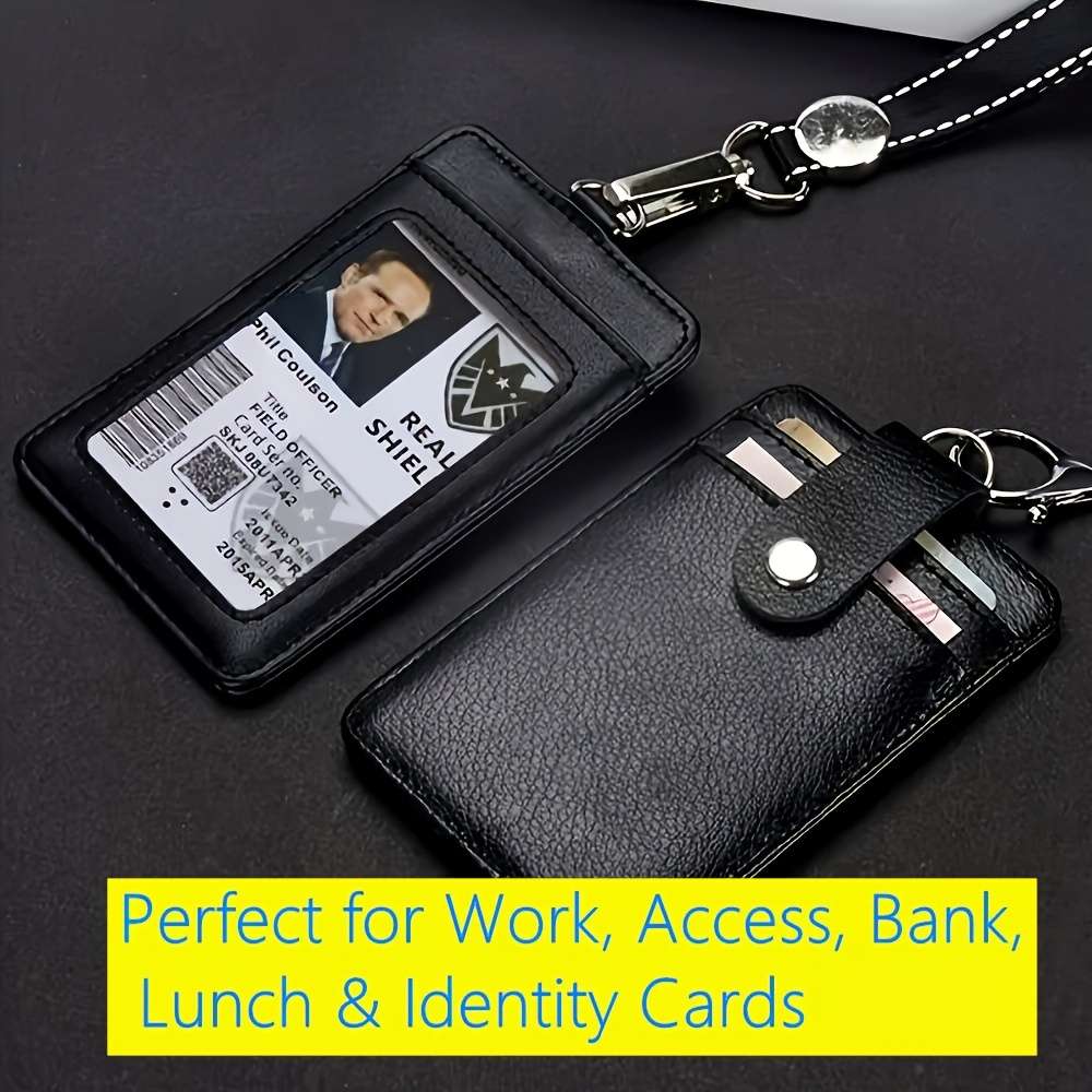 PU Leather Work ID Badge Holder