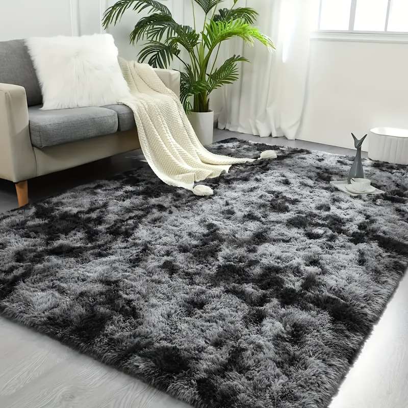 80x160cm Tie Dye Dark Gray Floor Mat