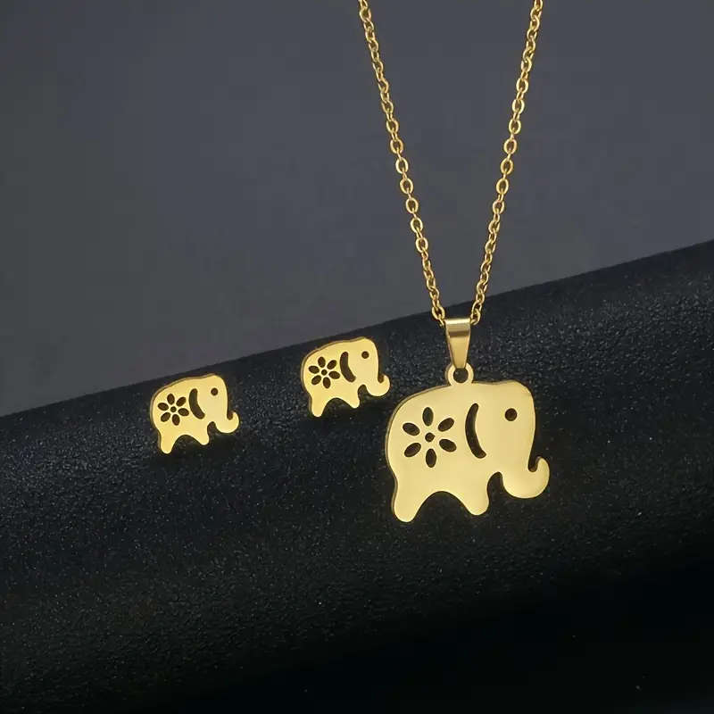 Stainless Steel Jewelry Set for Women - Elephant