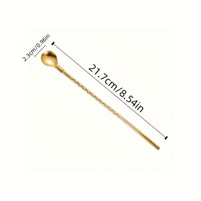 5pcs Dual-Use Long-Handle Iced Tea Spoon Stirring Spoon Stainless Steel Coffee Spoon Colorfu