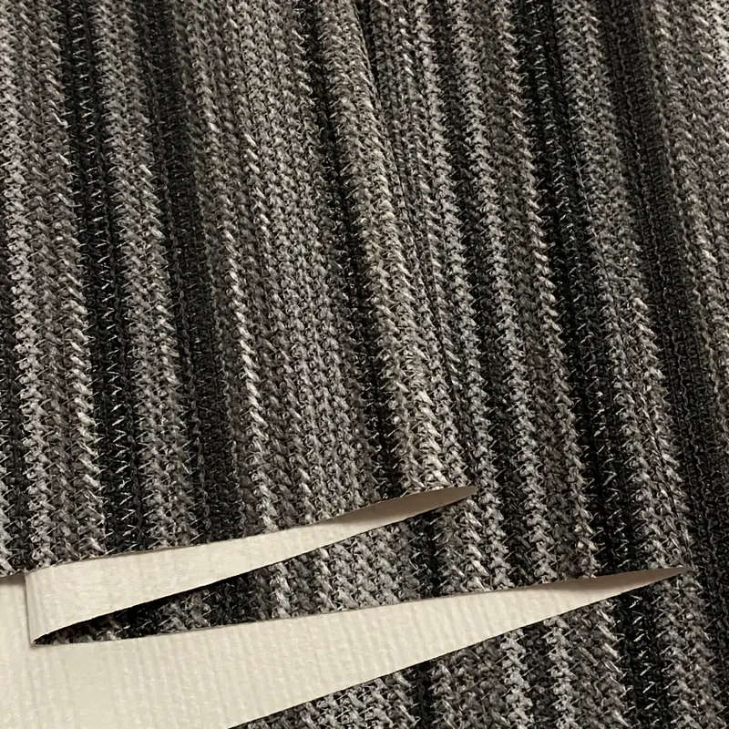 1 Piece Of Multicolor Rainbow Striped Woven Faux Leather Khaki