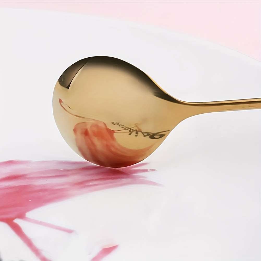 4pcs Cute Donut Theme Stainless Steel Coffee Spoon Fork Elegant Golden Dessert Spoon Fruit