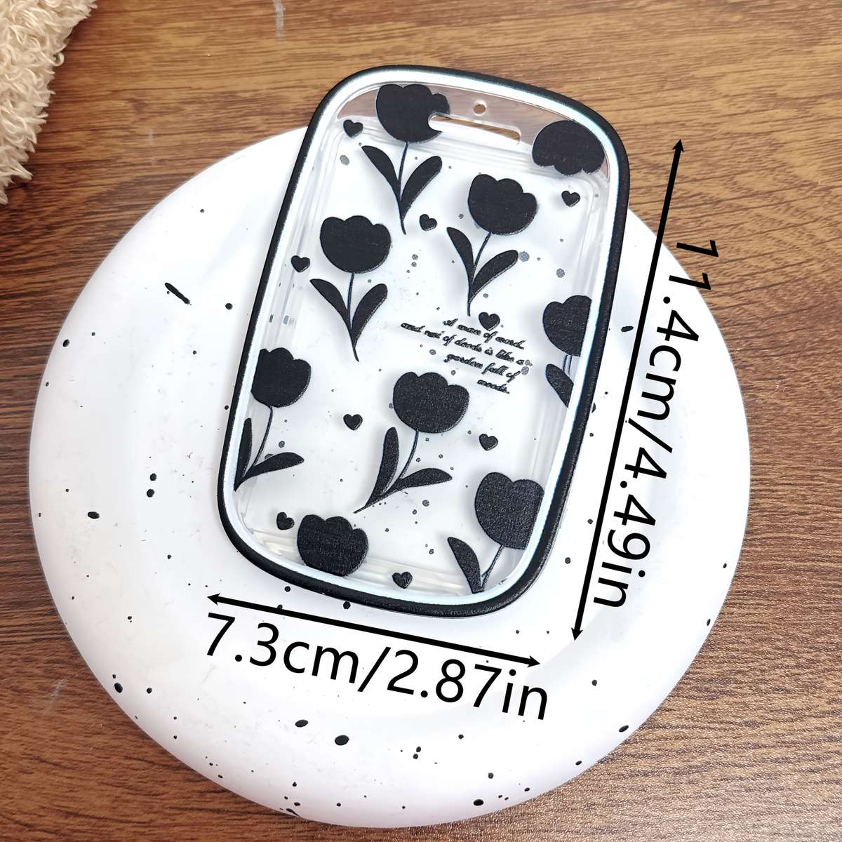 Chic Black Tulip Floral Design Card Holder
