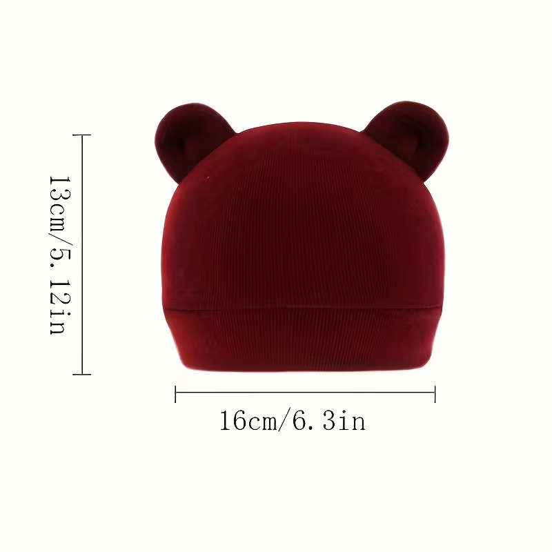 3pcs Baby Bear Ear Beanie Hats 0 To 6 Months