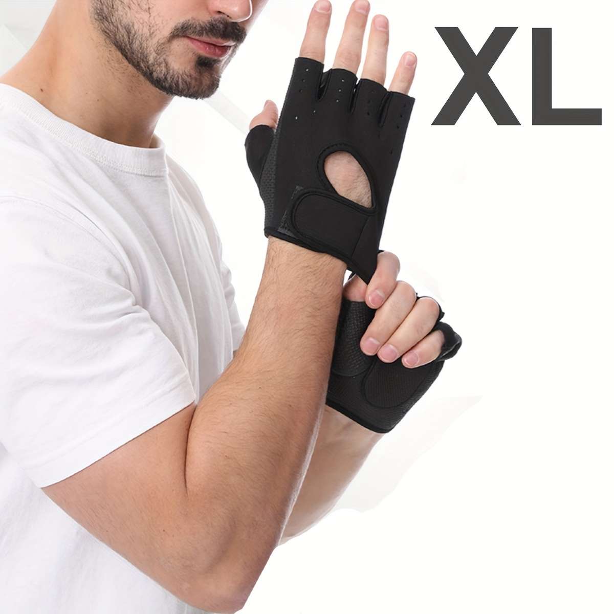 1 Pair Black Size M Outdoor Sports Gloves
