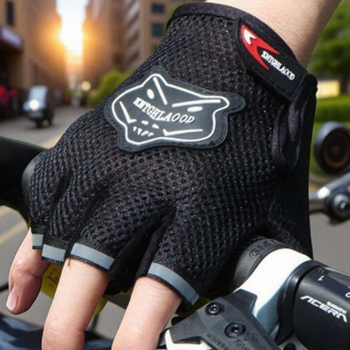 1 Pair Blue Outdoor Sports Gloves