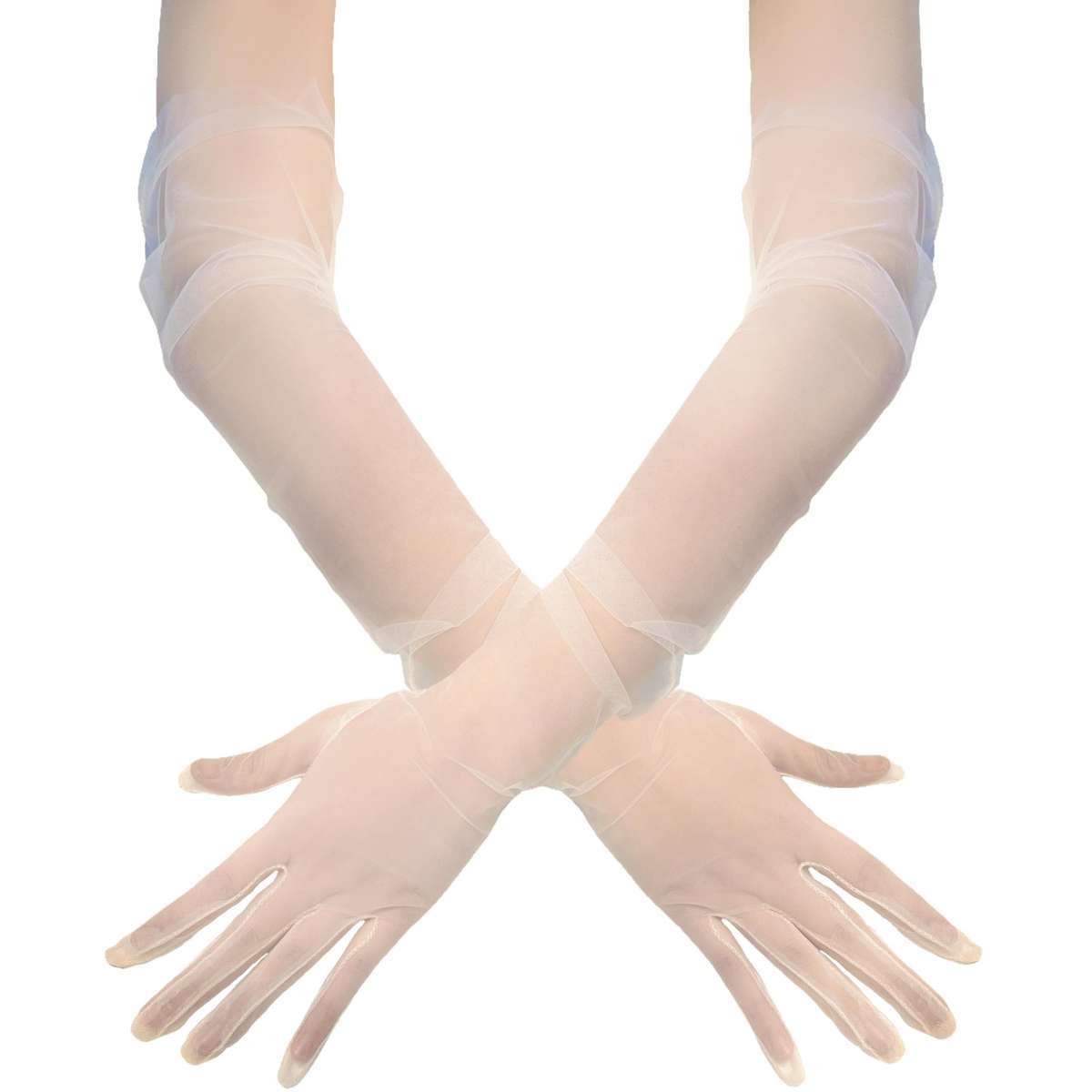 1 Pair White Evening Party Gloves