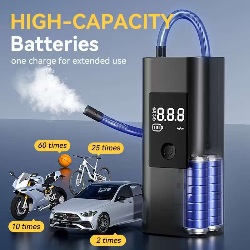3000mAh Cordless Air Pump with Digital Tire Pressure Gauge