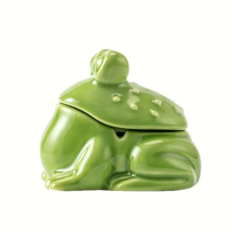 1pc Creative Frog-Shaped Ceramic Ashtray for Home Restaurant and Office Use High-end Sophistic
