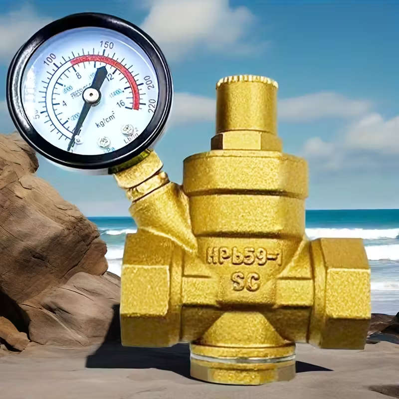 1 Brass Pressure Reducing Valve With Built-In Pressure Gauge