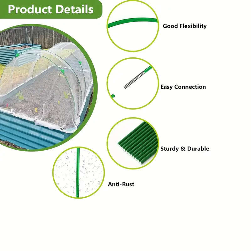 36 Solid Fiberglass Rods And 18 Iron Pipe Support Frames