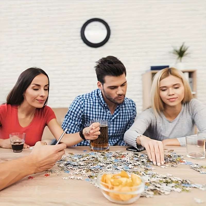 1000pcs Round Jigsaw Puzzle High-Definition Monkey Animal Telescope Planetary Close-