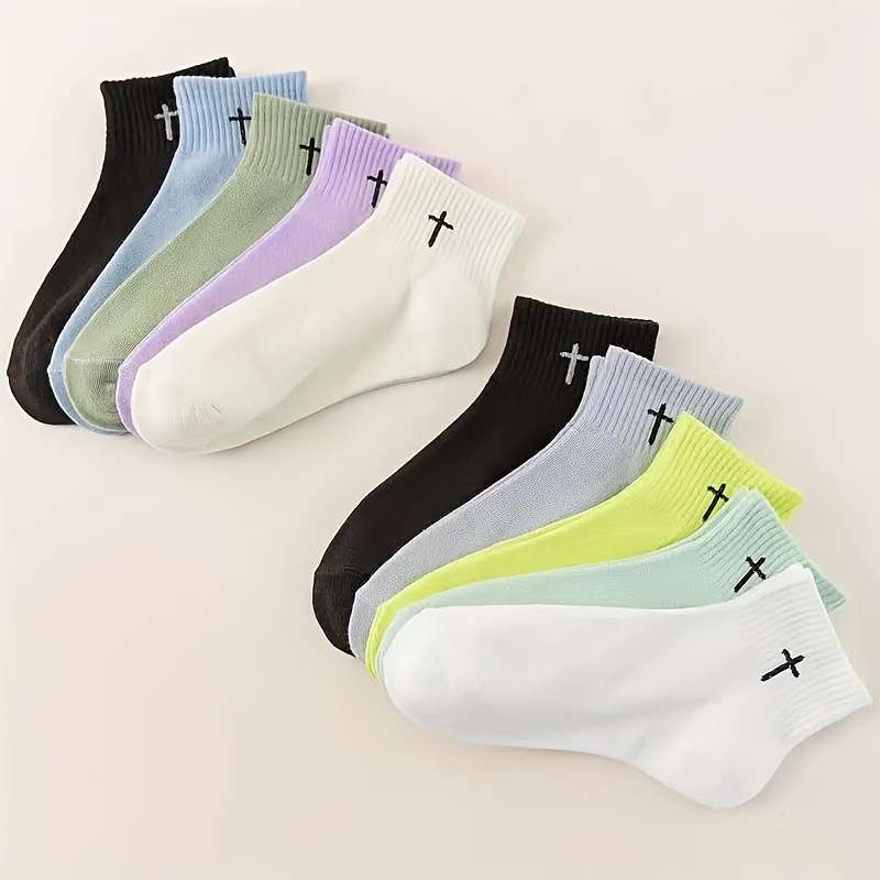 10 Pairs Multicolor One Size High Elastic Socks
