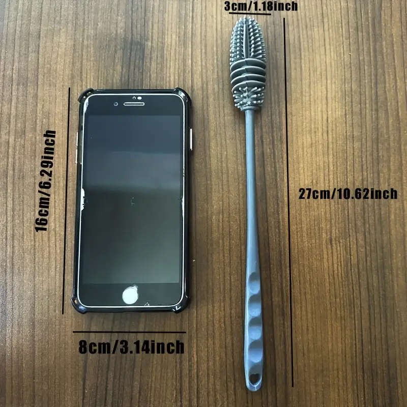 Easy-Clean Silicone Bottle Brush With Long Handle