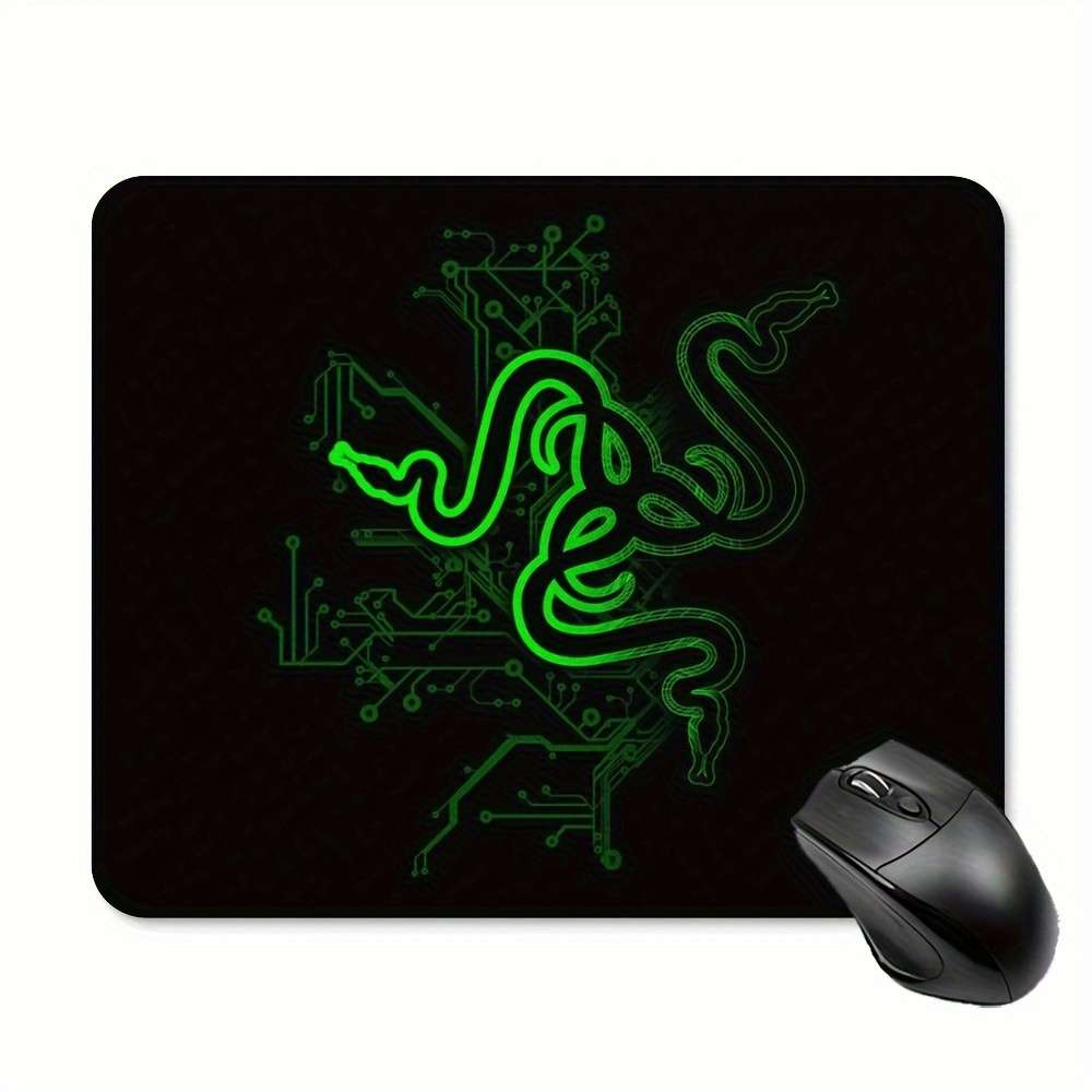 Black Green Snake Design Anti-Skid Rubber Mouse Pad 9.45 X 7.9 Inches 3Mm Thick