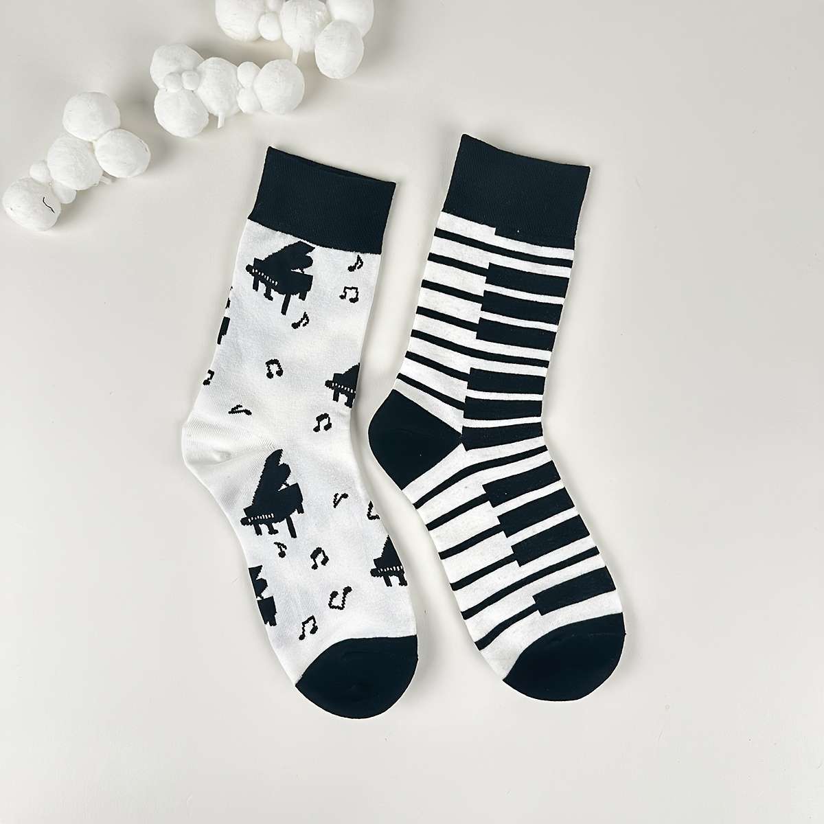 1 Pair Grand Piano Notes  One Size Socks