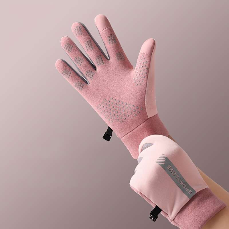 1 Pair Men Gray Warm Gloves