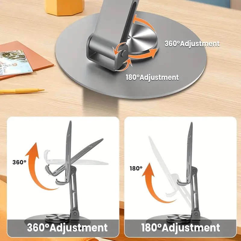 All-metal 360-Degree Rotating Pressure-Reducing Universal Stand for Mobile Phones and Tablets