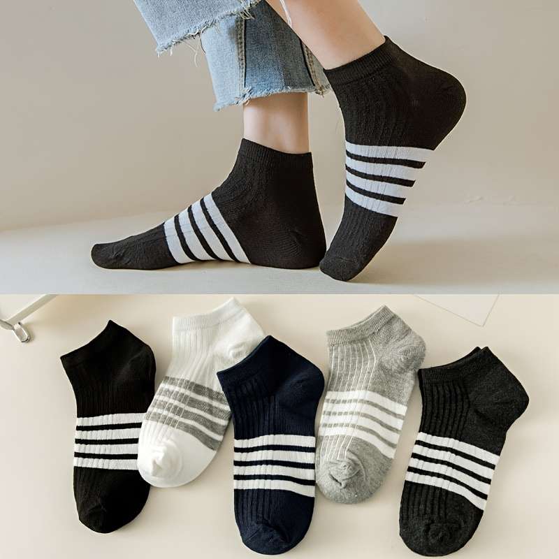 5 Pairs Mixed Color One Size High Elastic Socks
