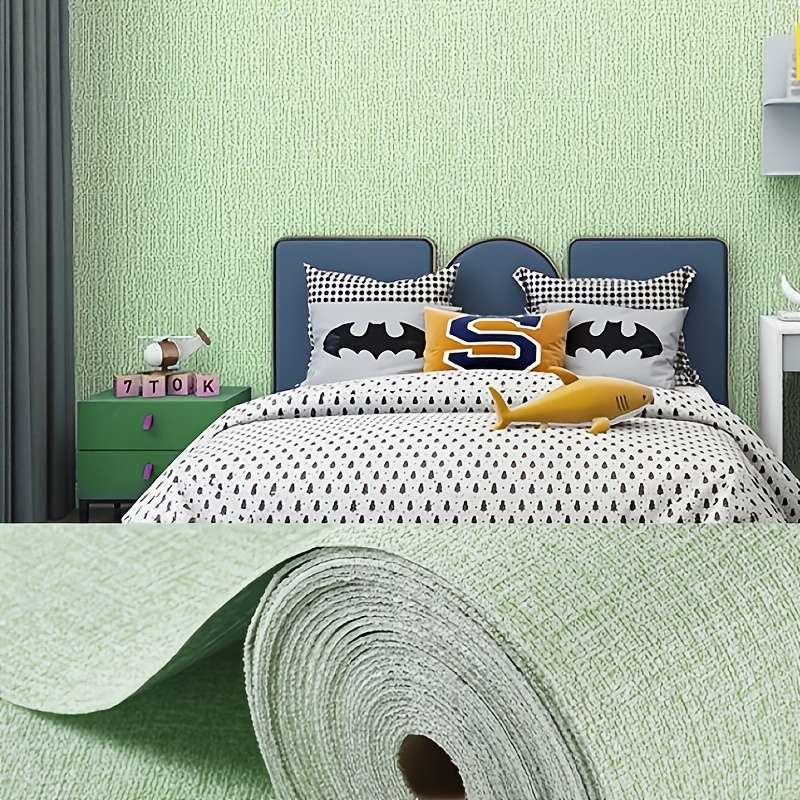 2 Rolls Wall StickersLinen Pattern   Green