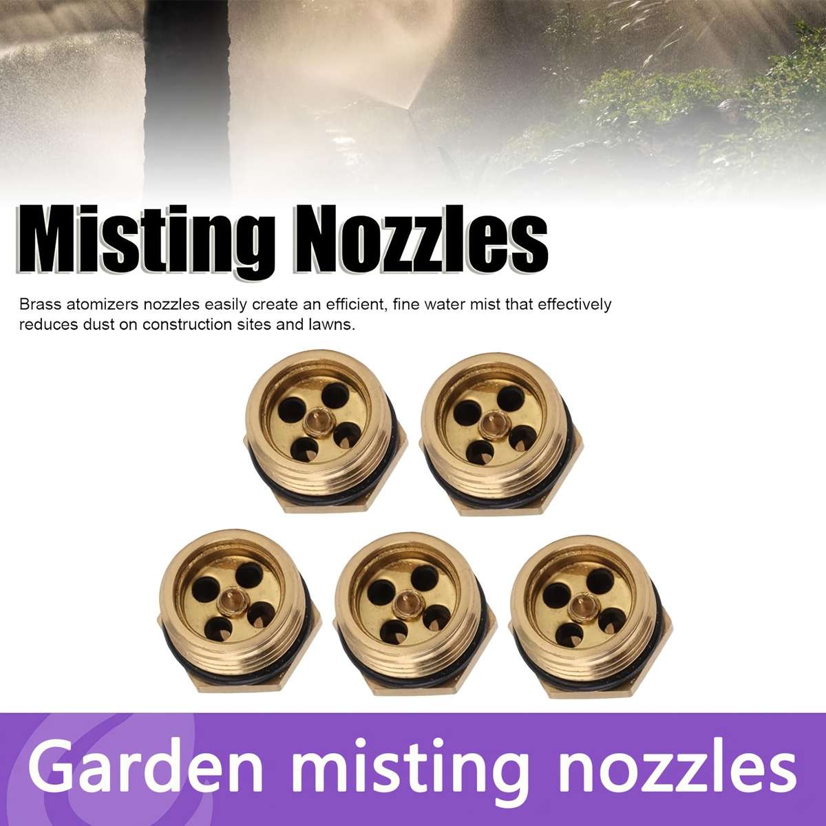 5Pcs Misting Brass Adjustable Centrifugal Atomizing Nozzle