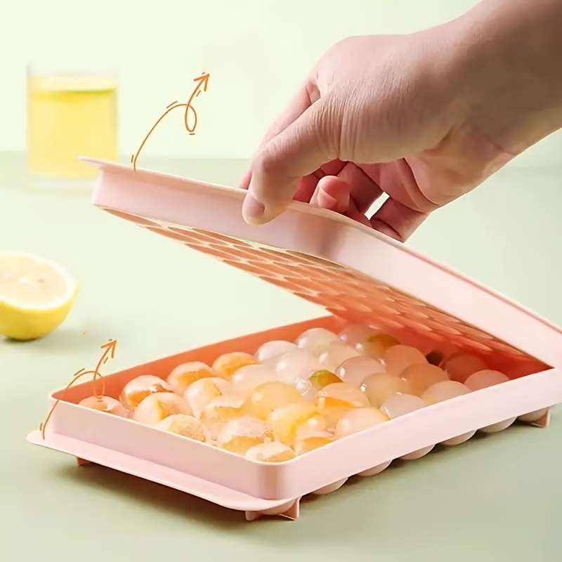 33 Cavity Round Silicone Ice Cube Tray Food Grade