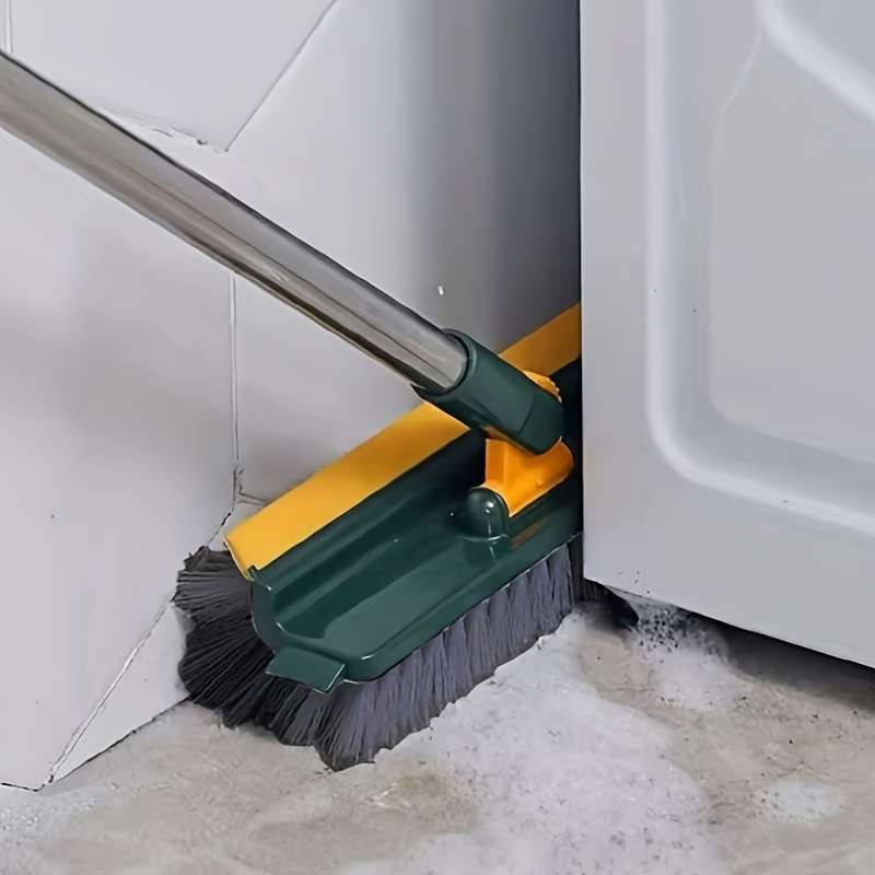 5-in-1 Multi-Purpose Cleaning Brush with Long Handle Clip V-Shaped Bristles for Hard-to-Rea