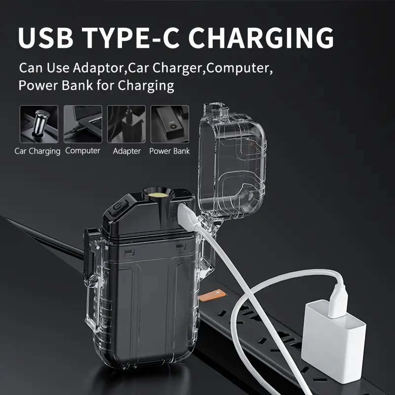 Mini Flashlight Cob Keychain Torch Light Type-C Rechargeable 3 Modes Pocket Size Ideal