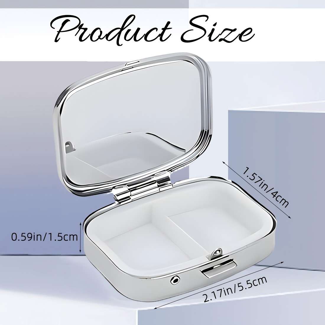 1pc Wolf Family Metal Pill Box C Portable Decorative Organizer with Realistic Wolf Artwork Com