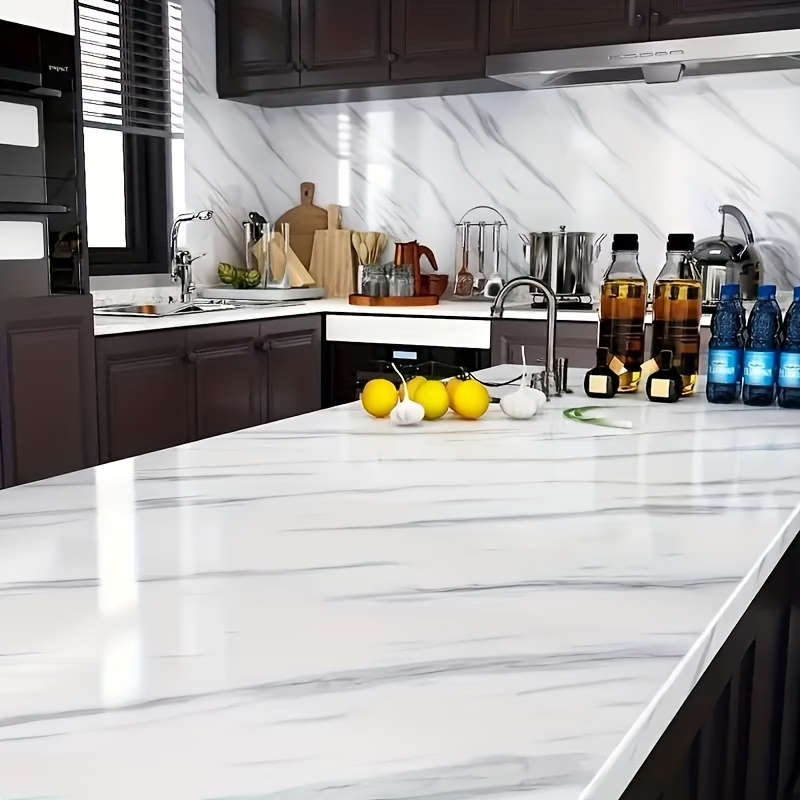 1 Roll Of 0.15mm Thick Imitation Marble PVC Wallpaper 40cm x 2m