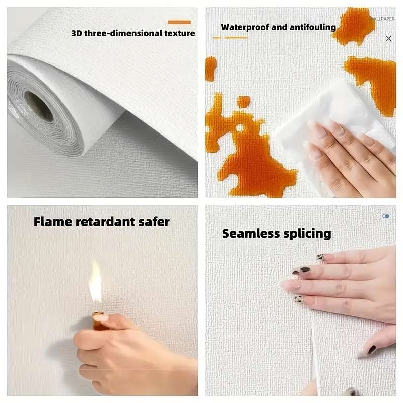 2 Rolls Wall StickersLinen Pattern   Green