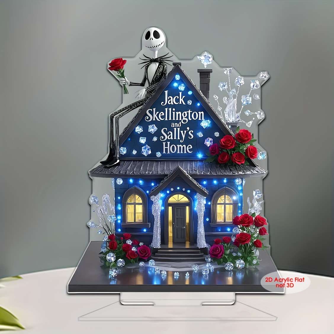 1pc 2D Flat  Acrylic Jack Skellington Sally'S Home Decor Romantic Mystical Family-Themed Table