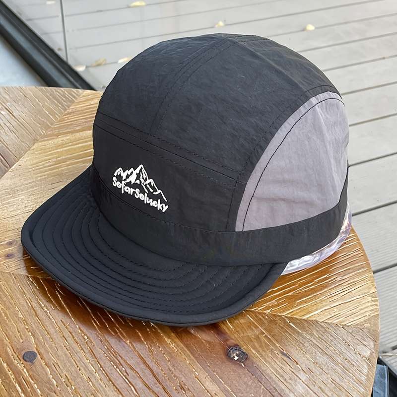 1pc A Men'S American Vintage Color-Blocked Five-Panel Cap Quick-Drying Soft-Top Duckbill Hat Tre